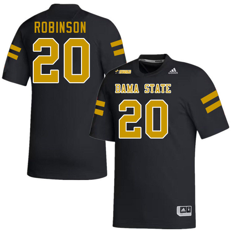 Alabama State Hornets #20 Jakobi Robinson College Football Jerseys Stitched Sale-Black